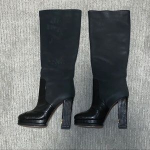 COPY - AUTHENTIC CHANEL LEATHER AND Suede KNEE HIGH BOOTS